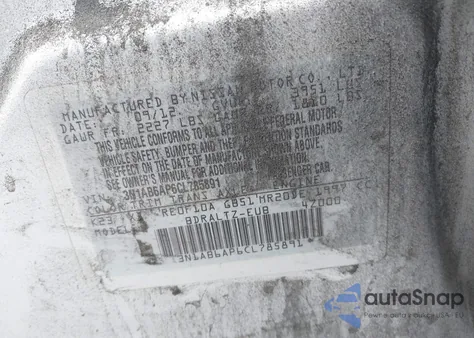 2012 Nissan Sentra 2.0 Sr from USA, damaged, VIN 3N1AB6AP6CL785891